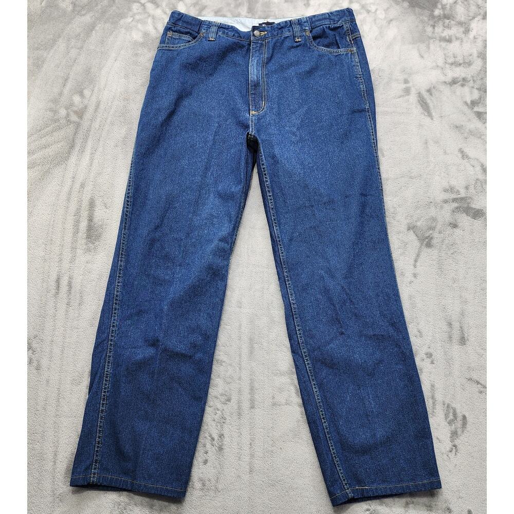 KingSize Jeans Mens 38X30.5* Hemmed Blue‎ Straight Leg Cotton Denim Workwear